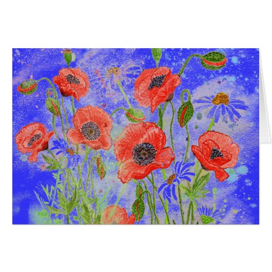 'Poppies Surreal' Card (Front Horizontal)