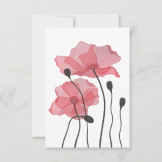 Poppies Thank You Card