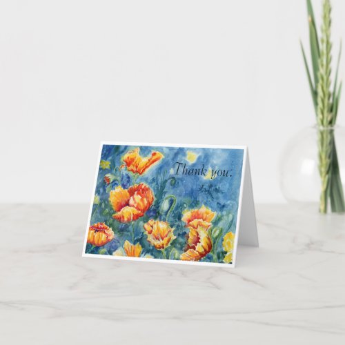 Poppies Thank You Card