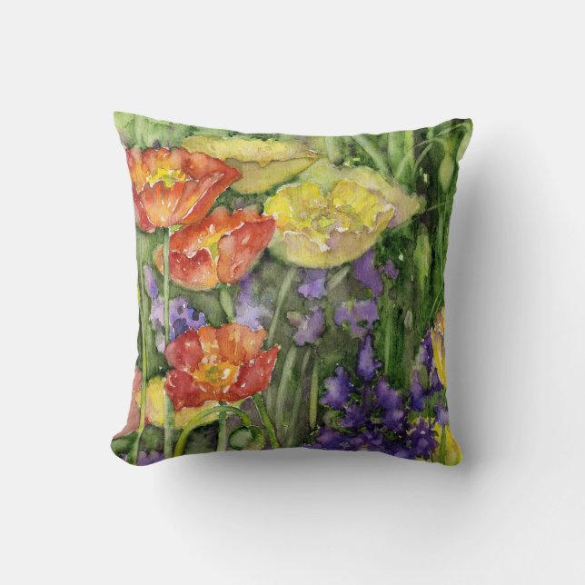 Poppies Throw Pillow (Front)