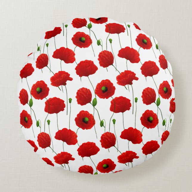 Poppies Throw Pillow (Front)