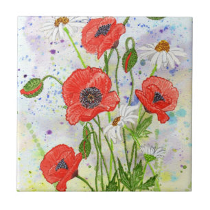'Poppies' Tile