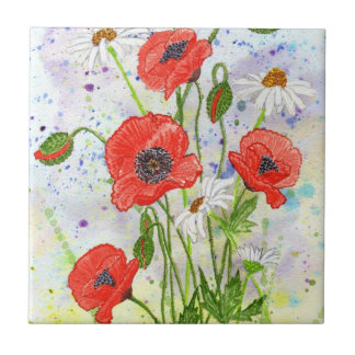 'Poppies' Tile