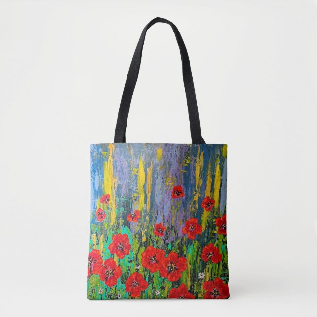 Poppies Tote Bag Art Abstract (Front)