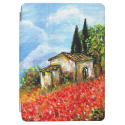 POPPIES TUSCANY LANDSCAPE Flower Fields Blue Sky iPad Air Cover