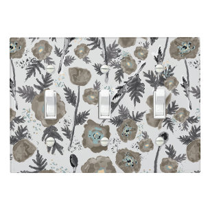Poppies Watercolor Floral Decor Light Switch Cover