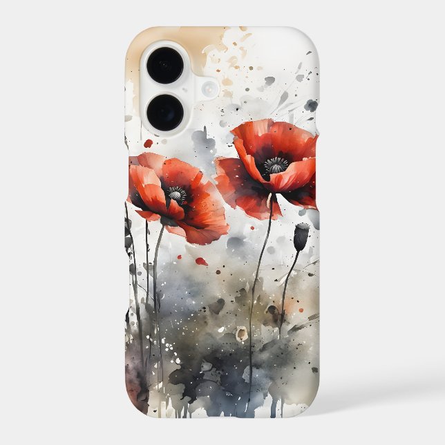 Poppies - Watercolor flowers Case-Mate iPhone Case (Back)