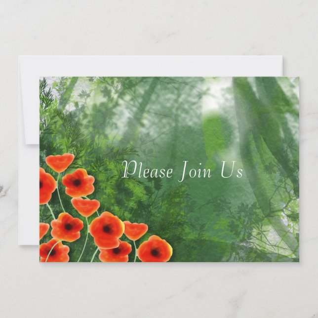 Poppies Wedding Invitation (Front)