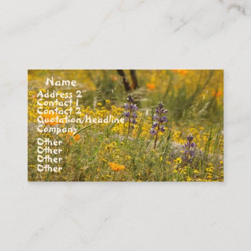 Customizable Poppies Wildflowers Business Card
