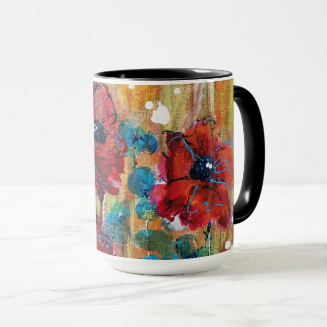 Poppies with Blue Mug (Front Right)