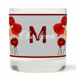 Poppies with monogram scented candle