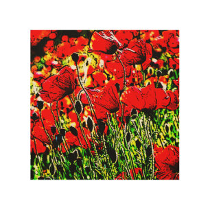 Poppies Wood Wall Art