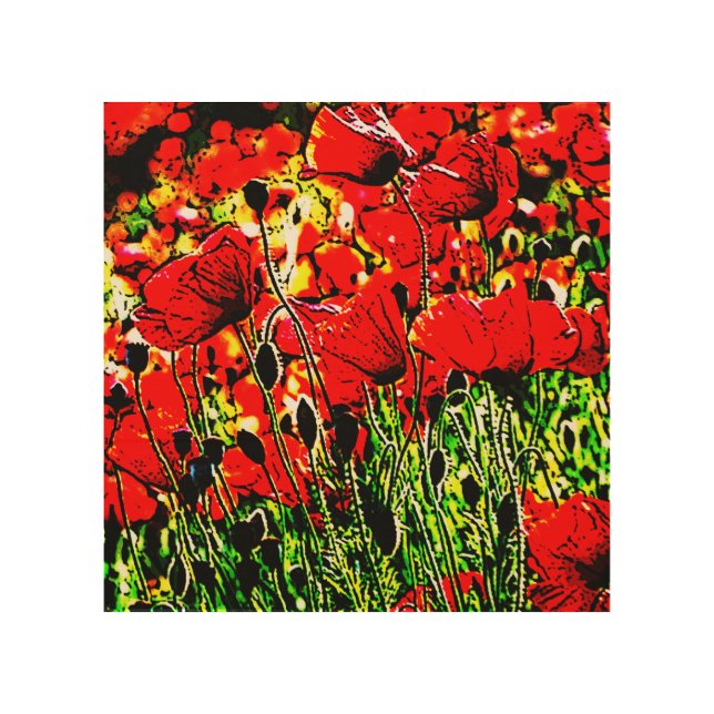 Poppies Wood Wall Art (Front)
