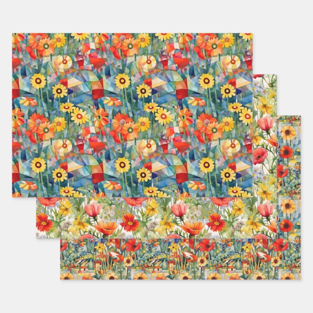 Poppies wrapping paper (Set)