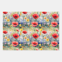Poppies wrapping paper