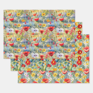 Poppies wrapping paper