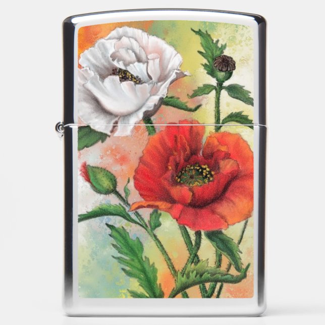 Poppies Zippo Lighter (Front)