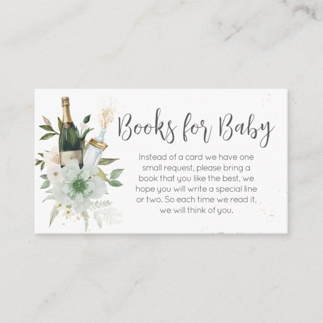 Poppin' Baby Bottles Baby Shower Books for Baby Enclosure Card (Front)