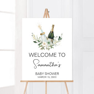Poppin' Baby Bottles Baby Shower Welcome Poster