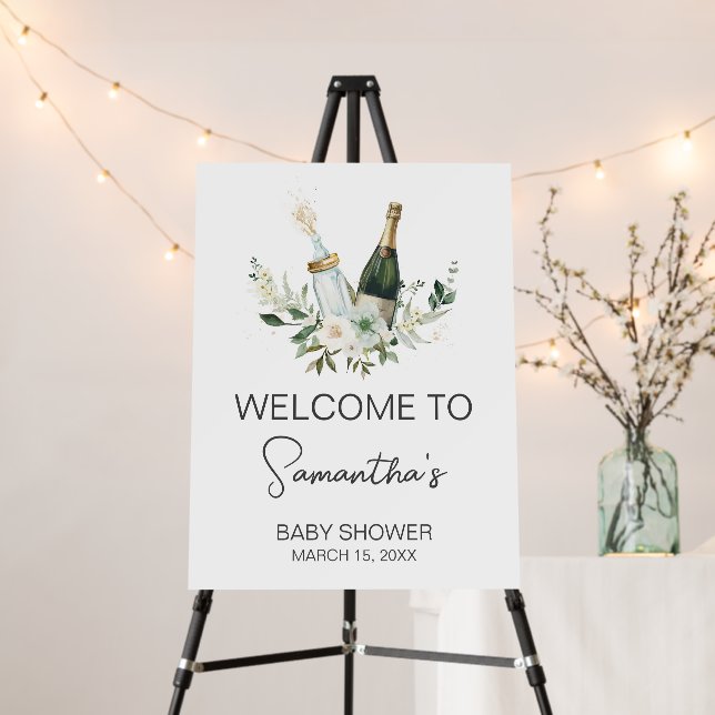 Poppin' Baby Bottles Baby Shower Welcome Sign (In Situ (Stand))