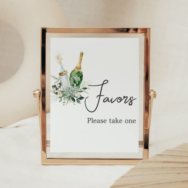 Poppin' Bottles Baby Shower Favors Poster (Poppin' Baby Bottles Baby Shower Favors Sign)