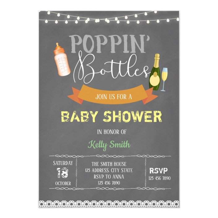 poppin bottles baby shower invite