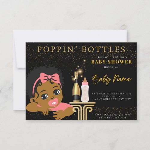 POPPIN BOTTLES BABYSHOWER INVITATIONS 