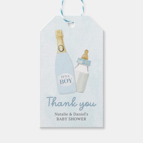 Poppin Bottles Boy Baby Shower Favor Gift Tags