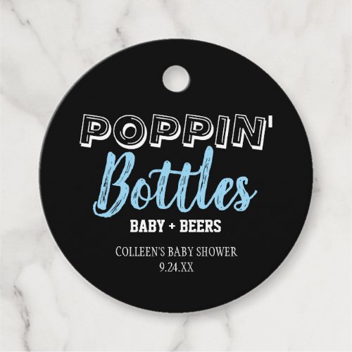 Poppin Bottles Boy Baby Shower Favor Tags