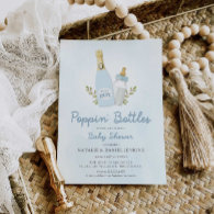 Poppin Bottles Boy Baby Shower Invitation