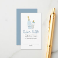 Poppin Bottles Boy Blue Baby Shower Diaper Raffle