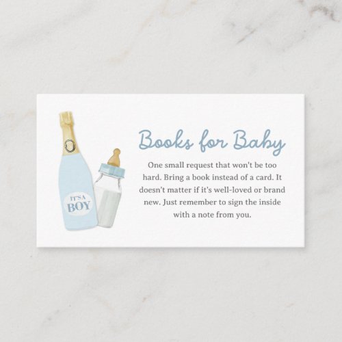 Poppin Bottles Boy Blue Books For Baby Enclosure Card