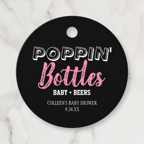 Poppin Bottles Girl Baby Shower Favor Tags