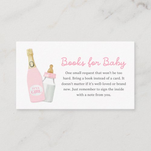 Poppin Bottles Girl Pink Books For Baby Enclosure Card