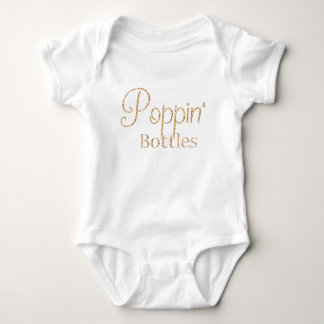 Poppin Bottles in Gold Glitter Baby Baby Bodysuit