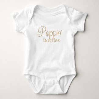 Poppin Bottles in Gold Glitter Baby Bodysuit