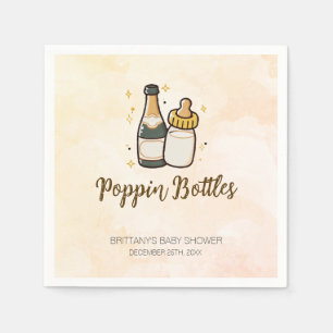 Poppin Bottles Modern Baby Shower Baby Bottle Napkins