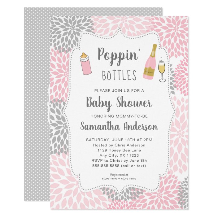 poppin bottles baby shower invite