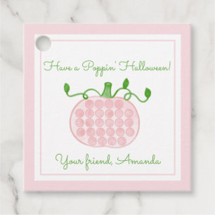 Poppin Halloween Pop It Pumpkin Kids Halloween Favor Tags