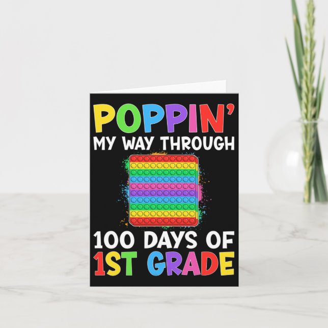 Poppin My Way Through 100 Days Of 1st Grade Studen Card (Front)