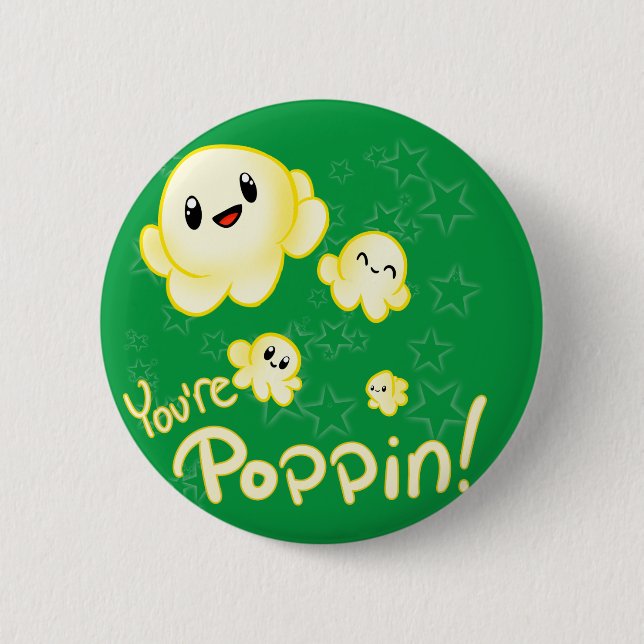 Poppin Popcorn Button (Front)
