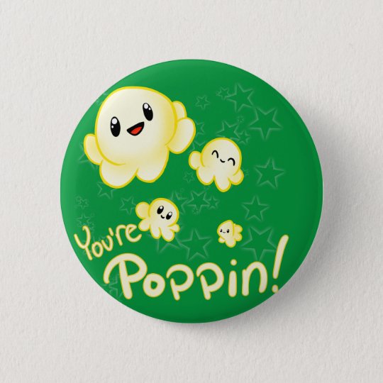 Poppin Popcorn Button | Zazzle.com