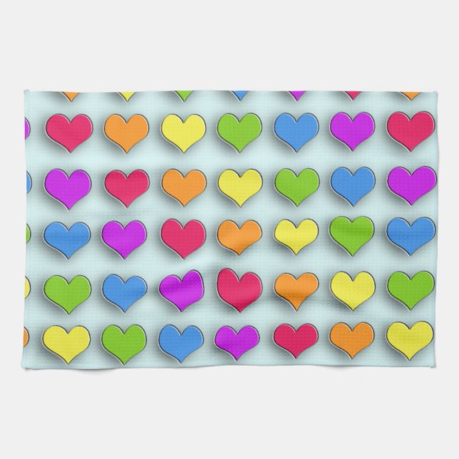 Poppin Retro Hearts Towel (Horizontal)