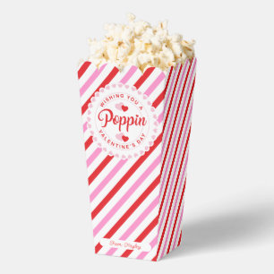 Poppin Valentine Popcorn Box Pink and Red Stripe