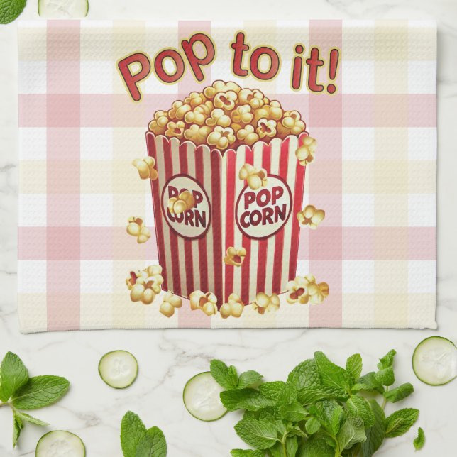 Poppin' with Style - "Pop to it!" Kitchen Towel (Folded)