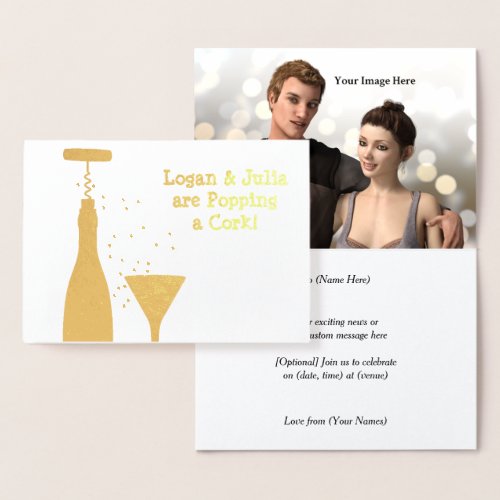 Popping a Cork _ Exciting News with Your Photo Foil Card