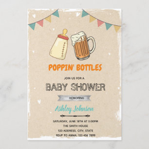 Popping bottles baby shower theme invitation