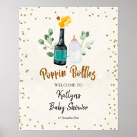 Popping Bottles Baby Shower Welcome Sign