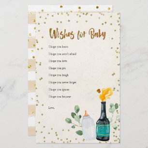 Popping Bottles Baby Shower Wishes for Baby