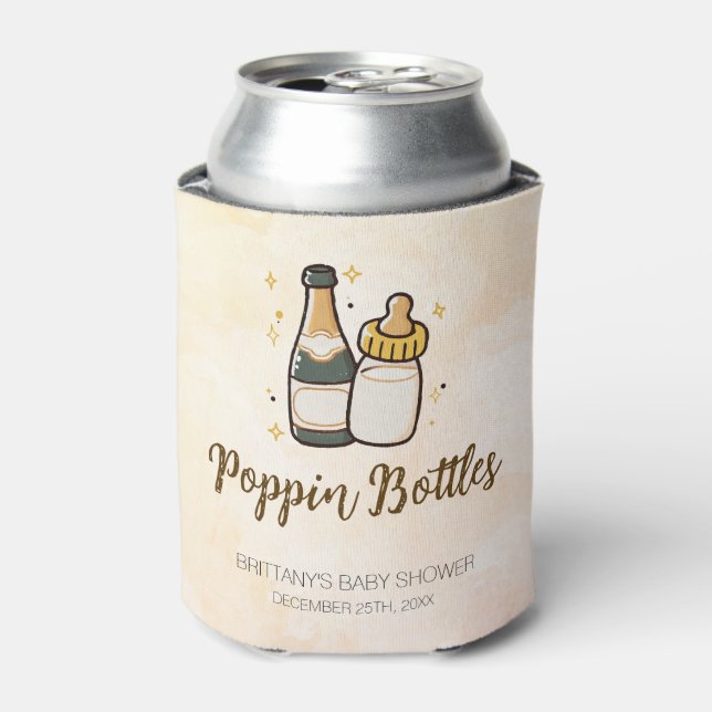 Popping Bottles Modern Coed Couple Shower Cooler (Can Front)